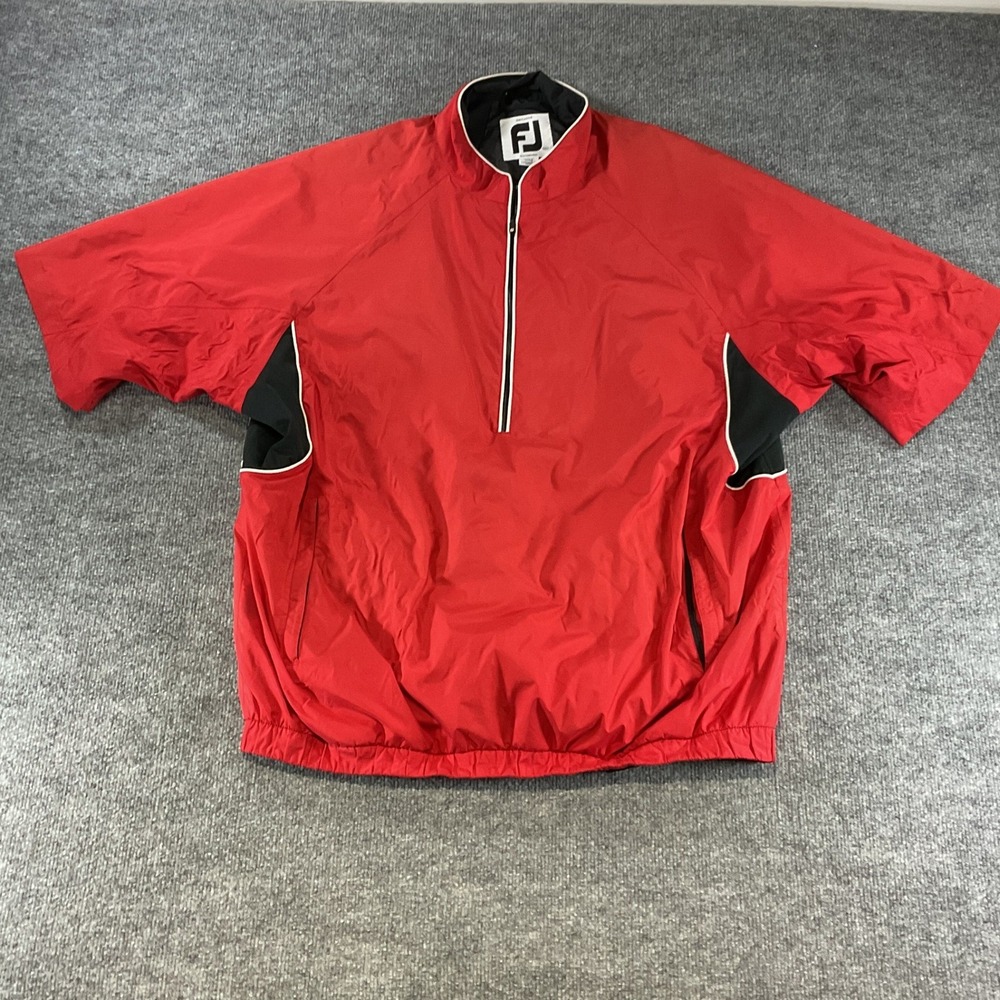 FootJoy DryJoys Tour Collection Red Black Half Zip Golf Windshirt Mens XXL